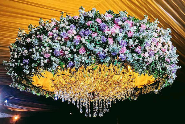 Create a Spectacular Flower Chandelier using Floral Foam Tiles