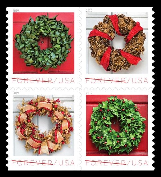 Laura Dowling’s USPS Wreath Stamps Deliver Holiday Cheer